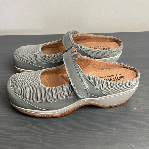 Softwalk Arcadia cushioned leather Mary Jane clogs size 9N - Picture 1 of 10
